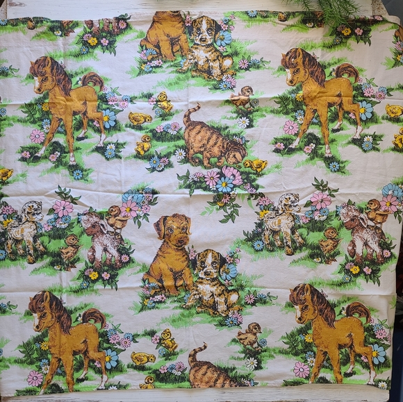 70's Farm Animals Window Curtain